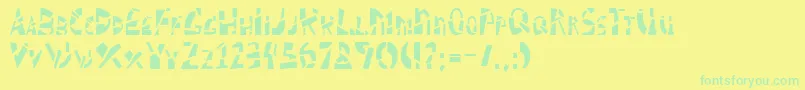 Fonte SCHIZM   – fontes verdes em um fundo amarelo