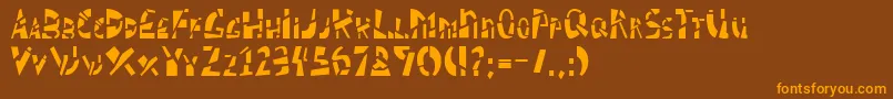 SCHIZM  -Schriftart – Orangefarbene Schriften auf braunem Hintergrund