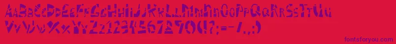 SCHIZM  -fontti – violetit fontit punaisella taustalla
