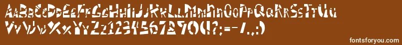 SCHIZM  -fontti – valkoiset fontit ruskealla taustalla