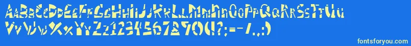 SCHIZM  -fontti – keltaiset fontit sinisellä taustalla