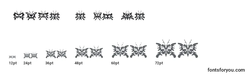 Größen der Schriftart Schmetterlinge