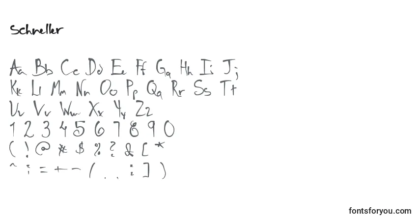 Шрифт Schneller (139742) – алфавит, цифры, специальные символы