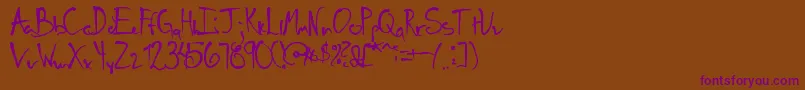 schneller Font – Purple Fonts on Brown Background