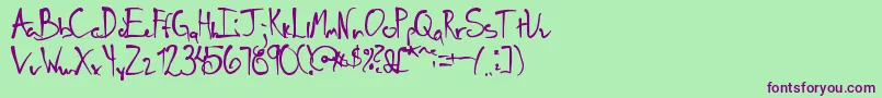 schneller Font – Purple Fonts on Green Background