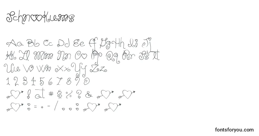 Шрифт Schnookums (139743) – алфавит, цифры, специальные символы
