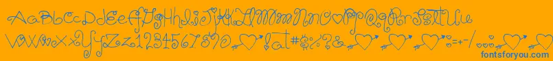 Schnookums-fontti – siniset fontit oranssilla taustalla