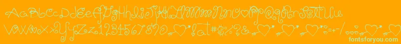 Schnookums Font – Green Fonts on Orange Background