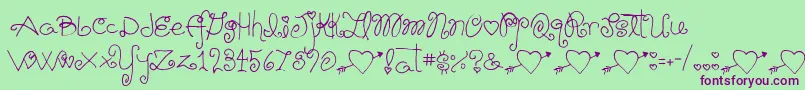 Schnookums Font – Purple Fonts on Green Background