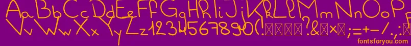 Scholar Font – Orange Fonts on Purple Background