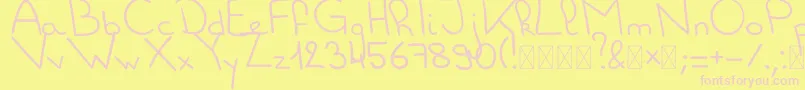 Police Scholar – polices roses sur fond jaune