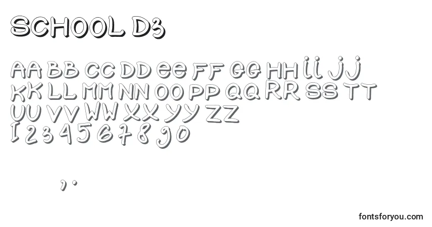 SCHOOL D3 Font – alphabet, numbers, special characters