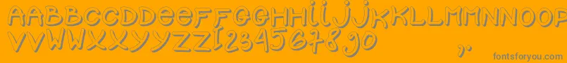 SCHOOL D3-Schriftart – Graue Schriften auf orangefarbenem Hintergrund