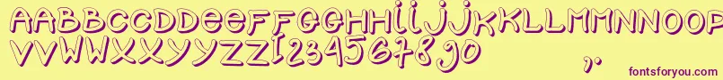 SCHOOL D3 Font – Purple Fonts on Yellow Background