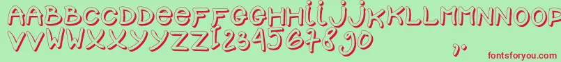 SCHOOL D3 Font – Red Fonts on Green Background