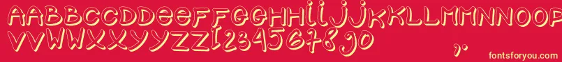 SCHOOL D3 Font – Yellow Fonts on Red Background