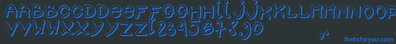 SCHOOL D3 Font – Blue Fonts on Black Background