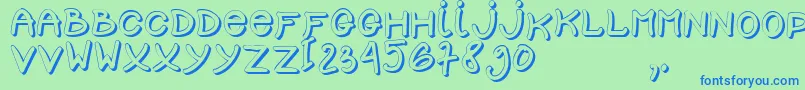 フォントSCHOOL D3 – 青い文字は緑の背景です。