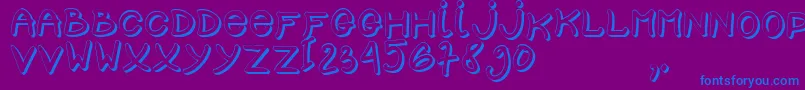 SCHOOL D3-Schriftart – Blaue Schriften auf violettem Hintergrund