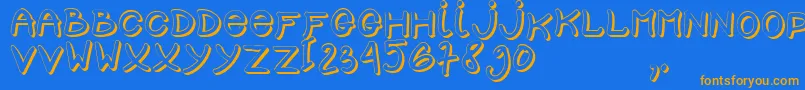 SCHOOL D3 Font – Orange Fonts on Blue Background