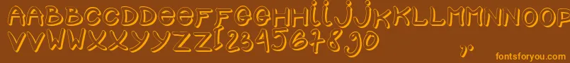 SCHOOL D3 Font – Orange Fonts on Brown Background