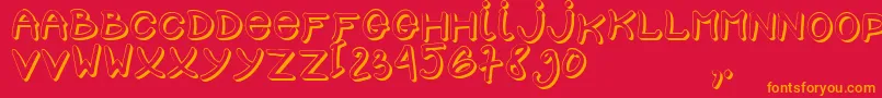 SCHOOL D3 Font – Orange Fonts on Red Background