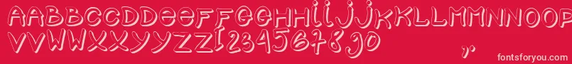 SCHOOL D3 Font – Pink Fonts on Red Background