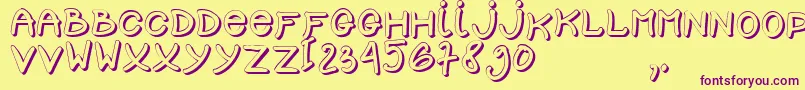 SCHOOL D3 Font – Purple Fonts on Yellow Background