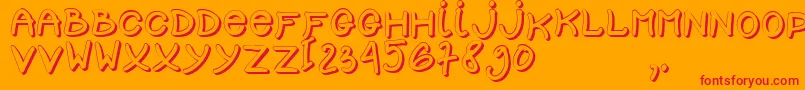 SCHOOL D3 Font – Red Fonts on Orange Background