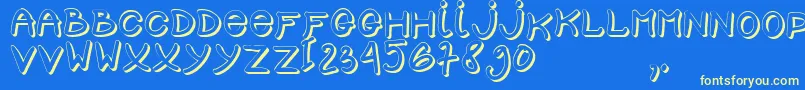 SCHOOL D3 Font – Yellow Fonts on Blue Background