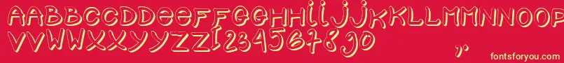 SCHOOL D3 Font – Yellow Fonts on Red Background