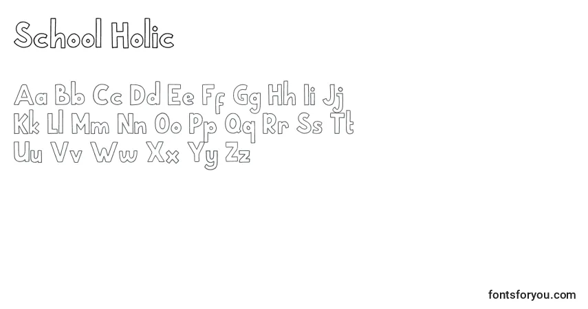 A fonte School Holic 1 – alfabeto, números, caracteres especiais