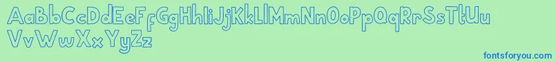 School Holic 1-Schriftart – Blaue Schriften auf grünem Hintergrund