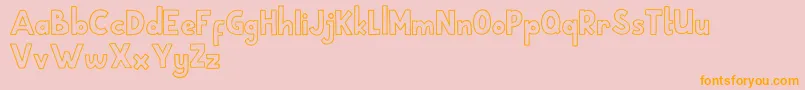 School Holic 1 Font – Orange Fonts on Pink Background