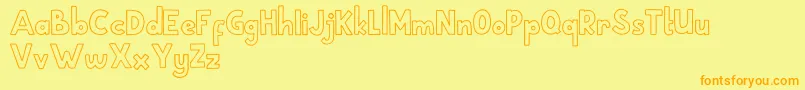 School Holic 1 Font – Orange Fonts on Yellow Background