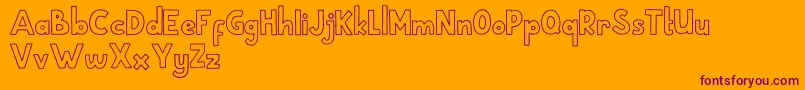 School Holic 1 Font – Purple Fonts on Orange Background