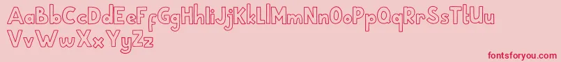 School Holic 1 Font – Red Fonts on Pink Background