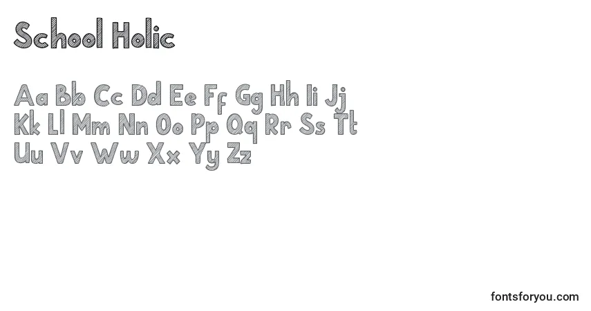 Schriftart School Holic 2 – Alphabet, Zahlen, spezielle Symbole