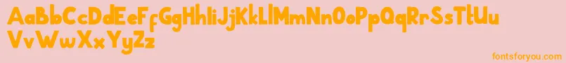 School Holic 3 Font – Orange Fonts on Pink Background