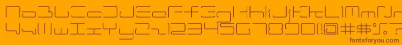 Ltr04.Wireflame Font – Brown Fonts on Orange Background
