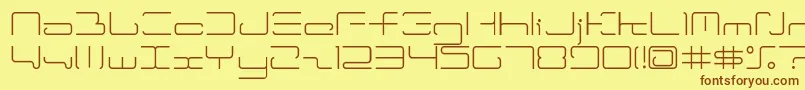 Fonte Ltr04.Wireflame – fontes marrons em um fundo amarelo