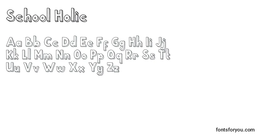 A fonte School Holic 4 – alfabeto, números, caracteres especiais