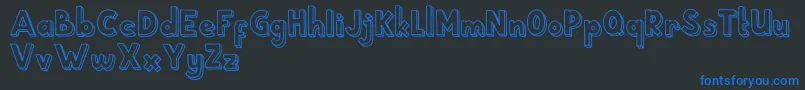 School Holic 4 Font – Blue Fonts on Black Background