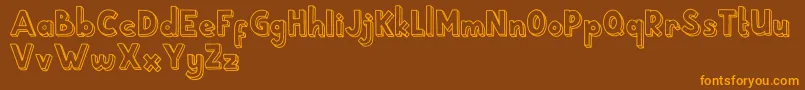 School Holic 4 Font – Orange Fonts on Brown Background