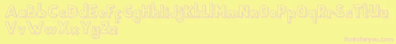 School Holic 4 Font – Pink Fonts on Yellow Background