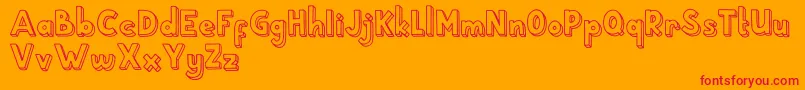 School Holic 4 Font – Red Fonts on Orange Background