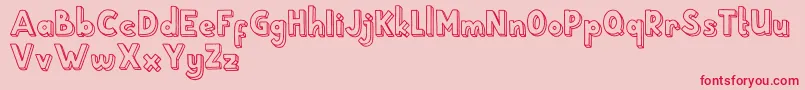 School Holic 4 Font – Red Fonts on Pink Background