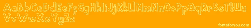 School Holic 4 Font – Yellow Fonts on Orange Background
