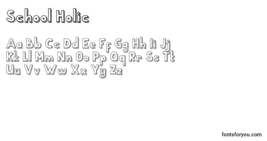 Schriftart School Holic 5 – Alphabet, Zahlen, spezielle Symbole