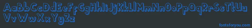 School Holic 5 Font – Blue Fonts on Black Background